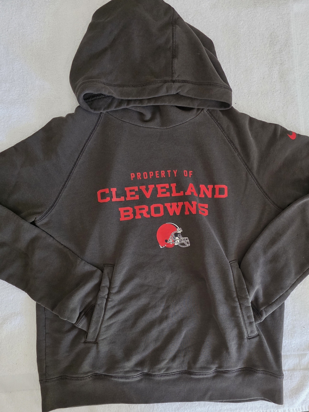 Vintage Nike Cleveland Browns Cowl Neck Hoodie - Brown